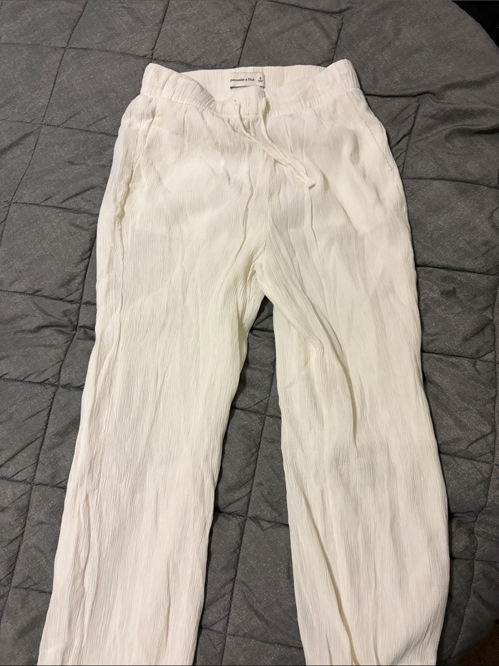 Abercrombie & Fitch Women's Off-White Wide Leg Pants